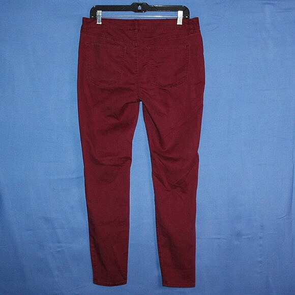 Refuge Skinny Leg Jeggings Jeans - Women's Size 12 - Burgundy - Picture 2 of 4